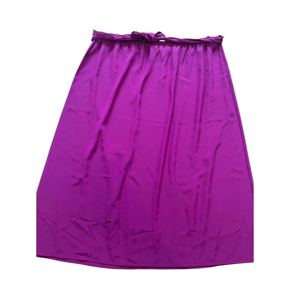 Vtg Philippe Marques Purple Midi Maxi Skirt Elastic Tie Waist Size 8 S/M